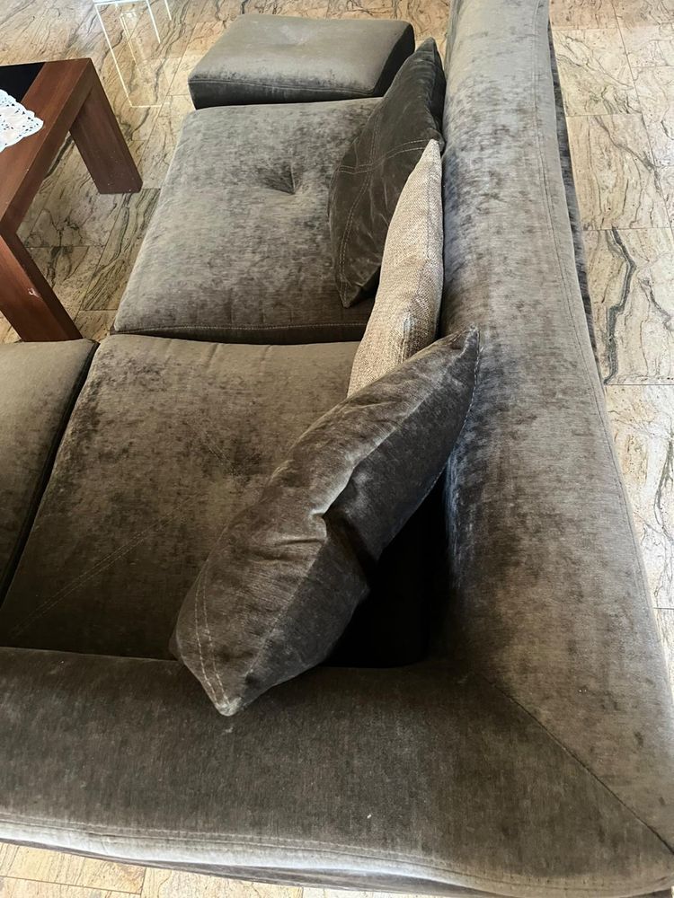 Kanapa sofa rogówka szara materiał