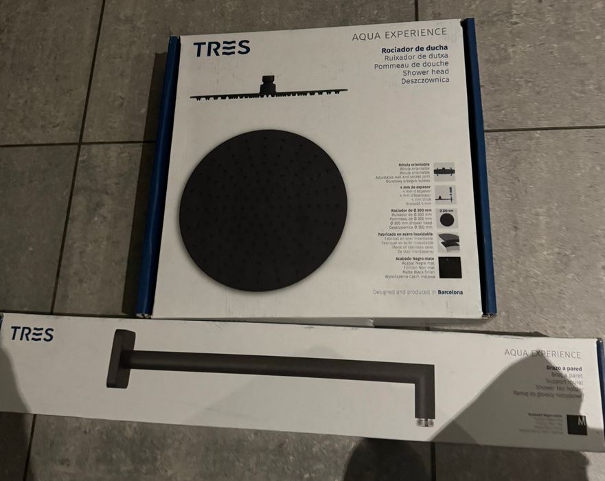 Deszczownica czarna Tres+ ramię