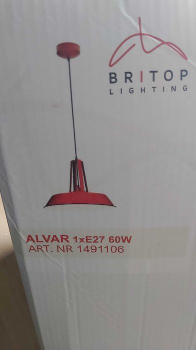 Stylowa lampa wisząca Alvar Britop | Nowa, czerwona, metalowa