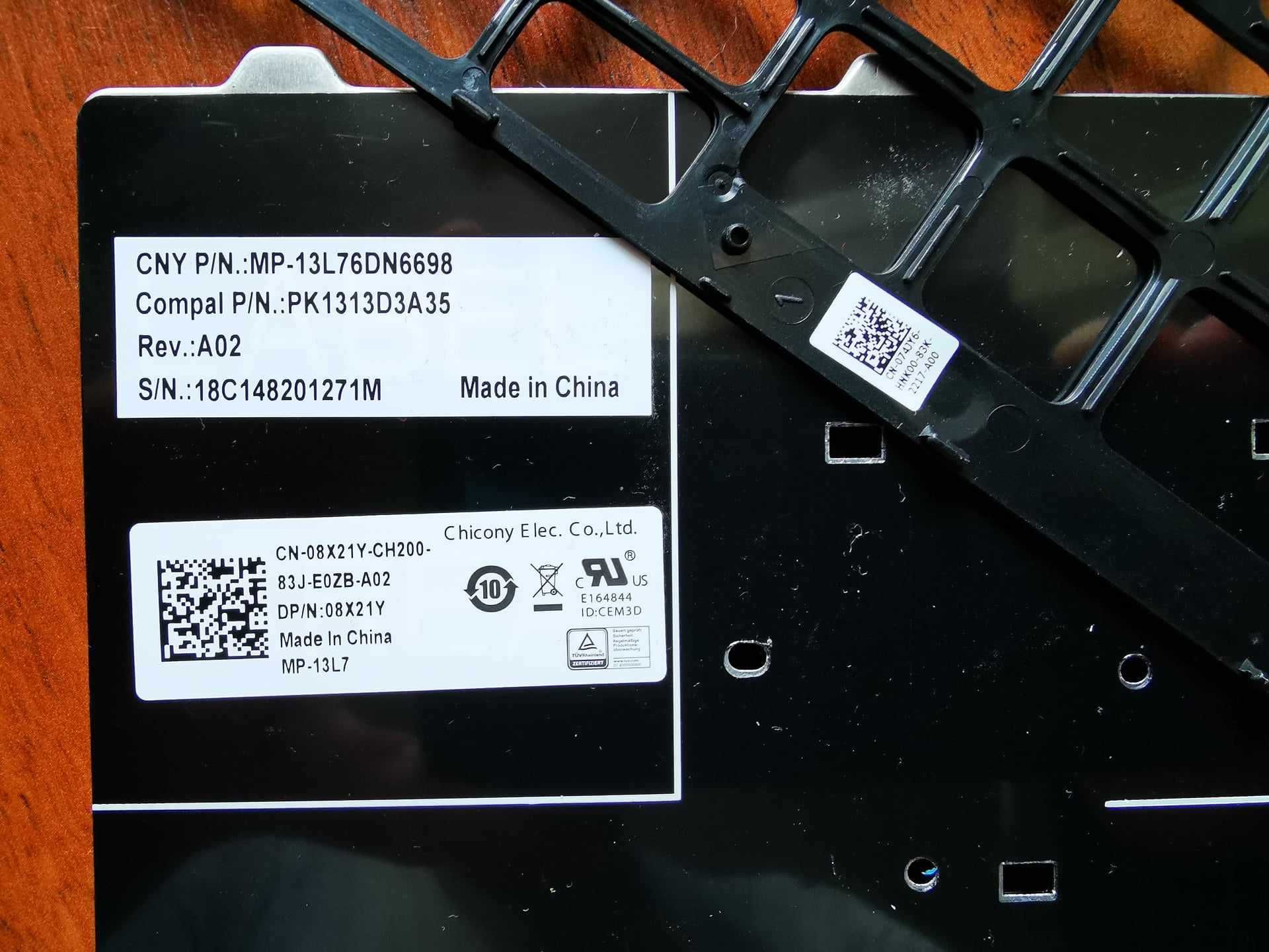 DELL Latitude 5480 - Klawiatura 08X21Y + ramka 074JY6