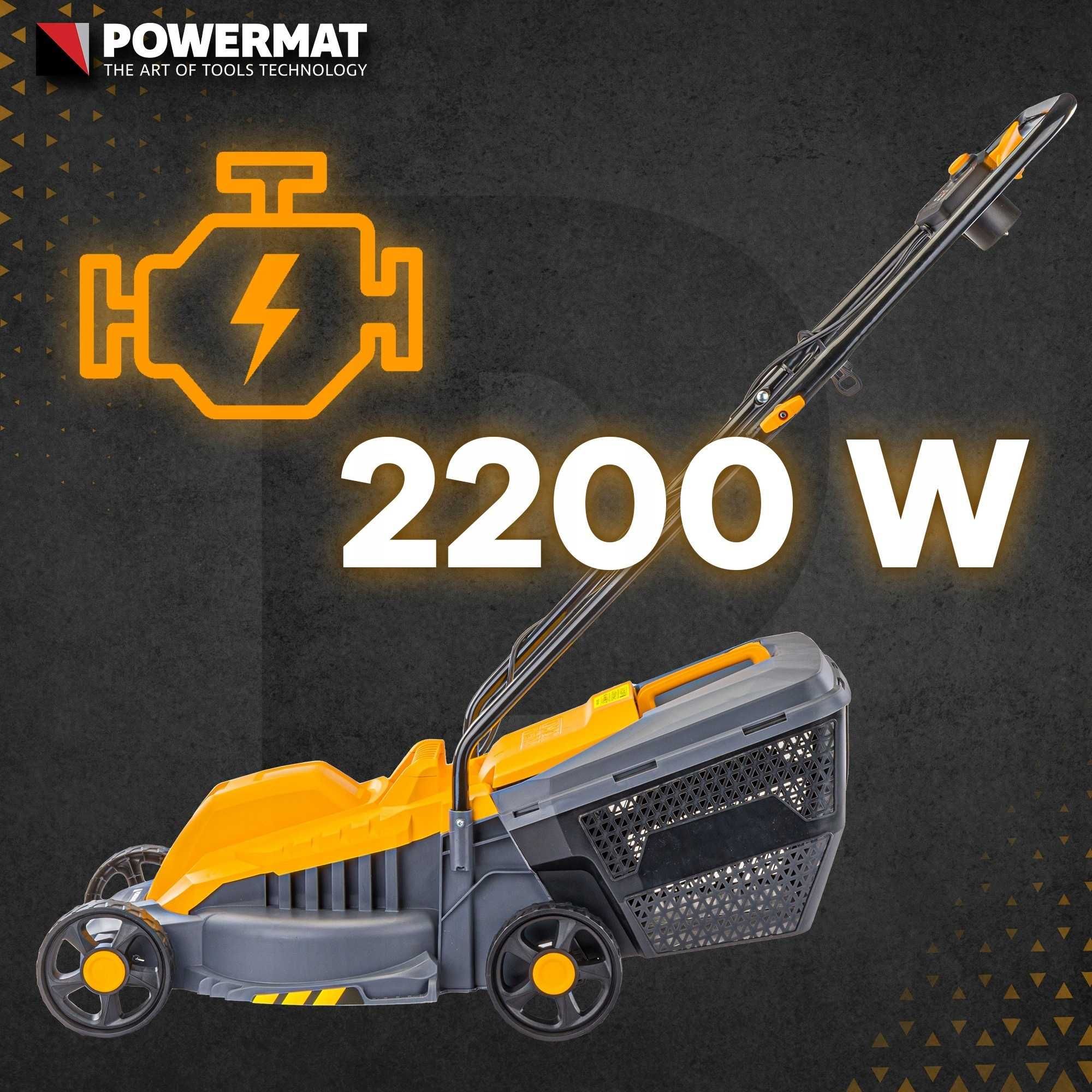 Kosiarka elektryczna do trawy 2200w nóż 32cm lekka duży kosz 30l