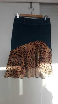 Spódnica jeansowa z falbana