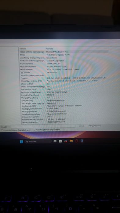Laptop ASUS TUF FX506H jak nowy