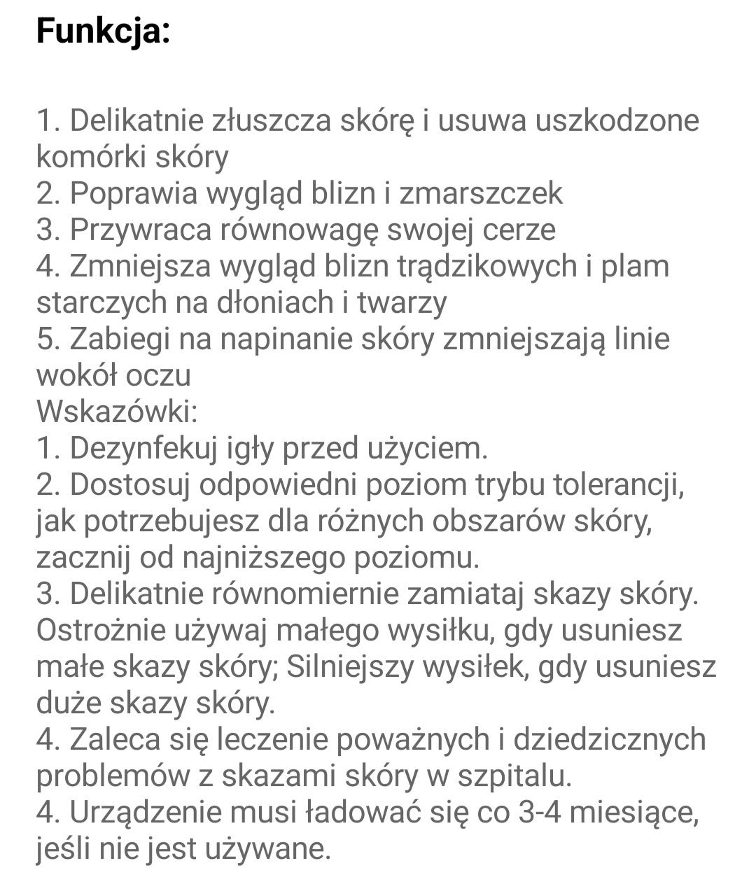 Urządzenie do usuwania plam, piegów