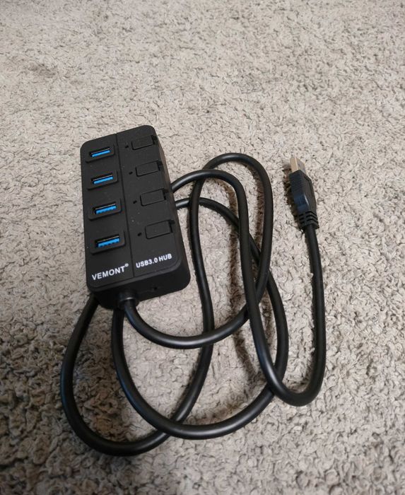 Vemont zasilacz USB, 4 porty USB 3.0 HUB