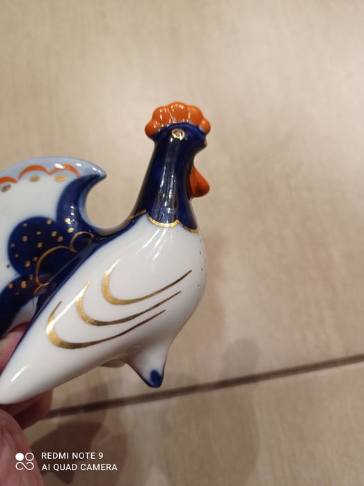 Łomonosow Ussr kura,kogut figurka z porcelany
