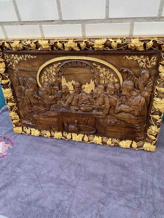 Картина з дерева, ікона, панно, деревʼяна картина, Тайна вечеря