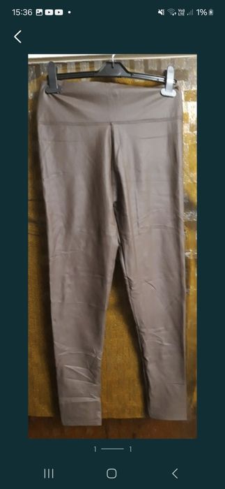 Leginsy damskie czekolada, eco-skóra