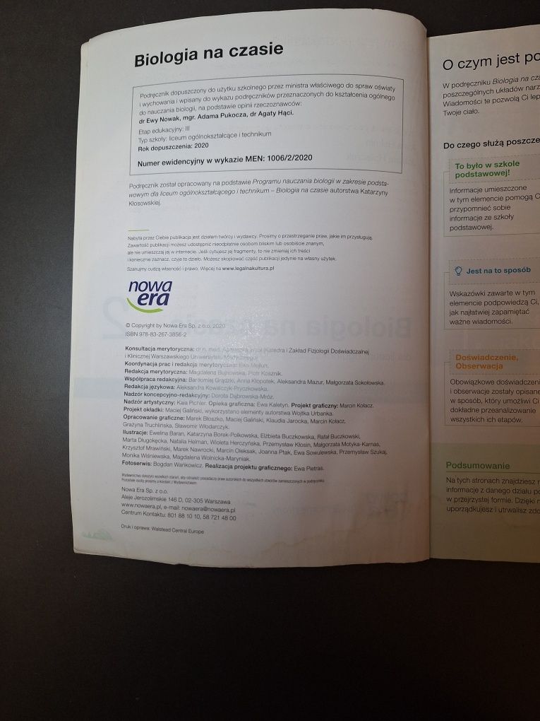 Biologia na czasie - podręcznik dla uczniów klas 2 liceów i techników