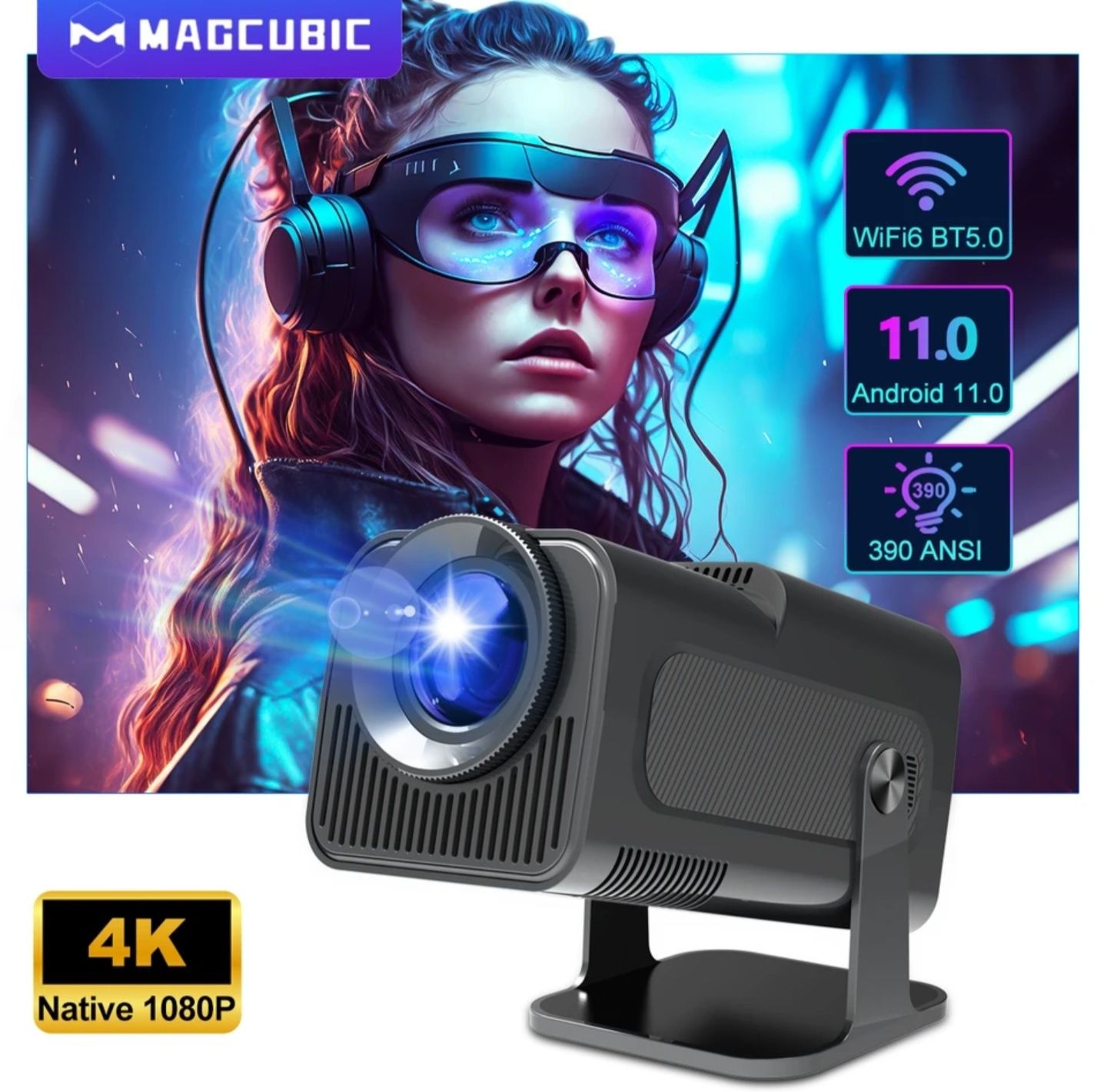 Смарт проектор  повна версія HY320 4K Magcubic домашній кінотеатр