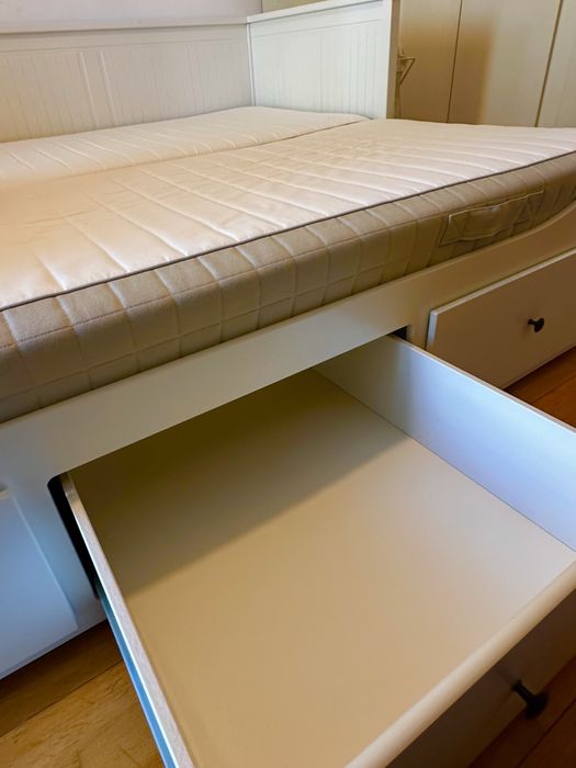 Cama indiv/dupla c/3 gav, branco, 80x200 cm Ikea