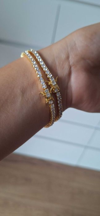 Bransoletka złota swarovski tennis cyrkonie matrix zapiecie bransoleta