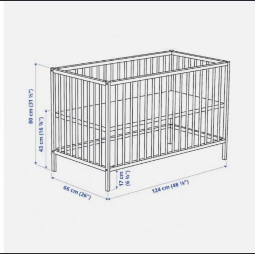 Дитяче ліжечко IKEA Sniglar для немовляти 120×60см з матрасом