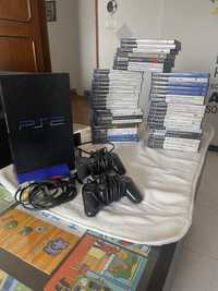 PlayStation 2 com 5 jogos