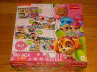 Shimmer & Shine, Dora i Butek i inne Big Box Puzzle 4 w 1 Trefl