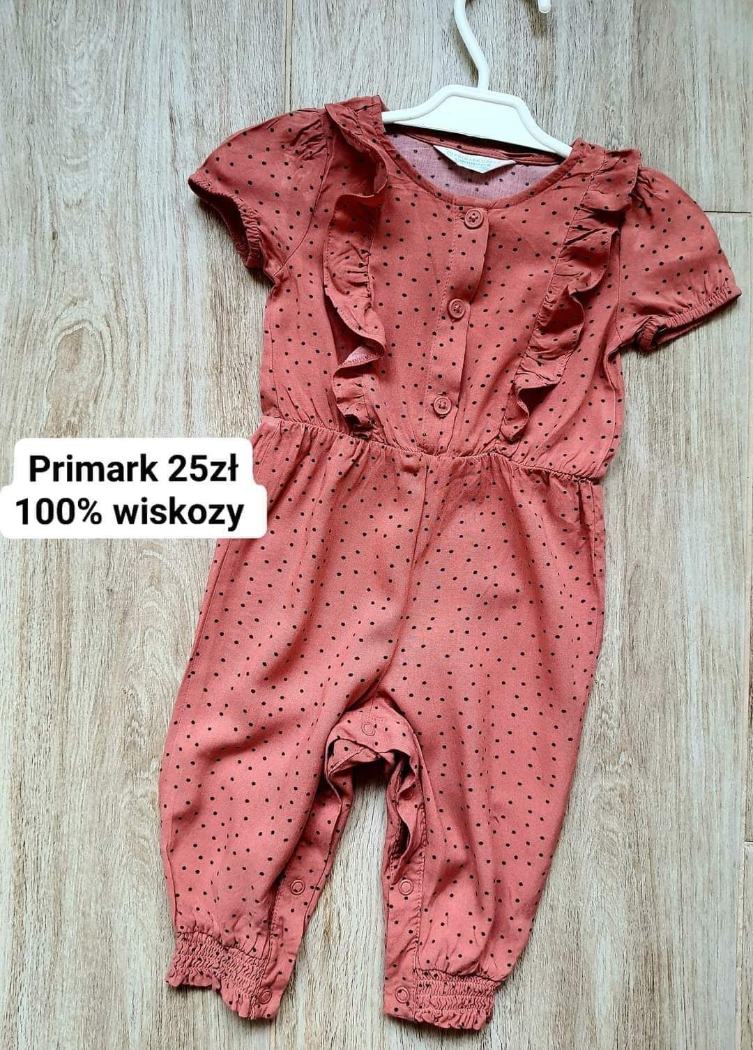 Kombinezon w groszki z falbankami Primark 68-74cm 6-9 miesięcy