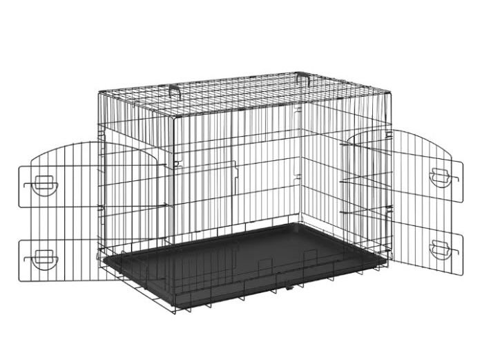 Skladana klatka dla psa z wysuwanym dołem