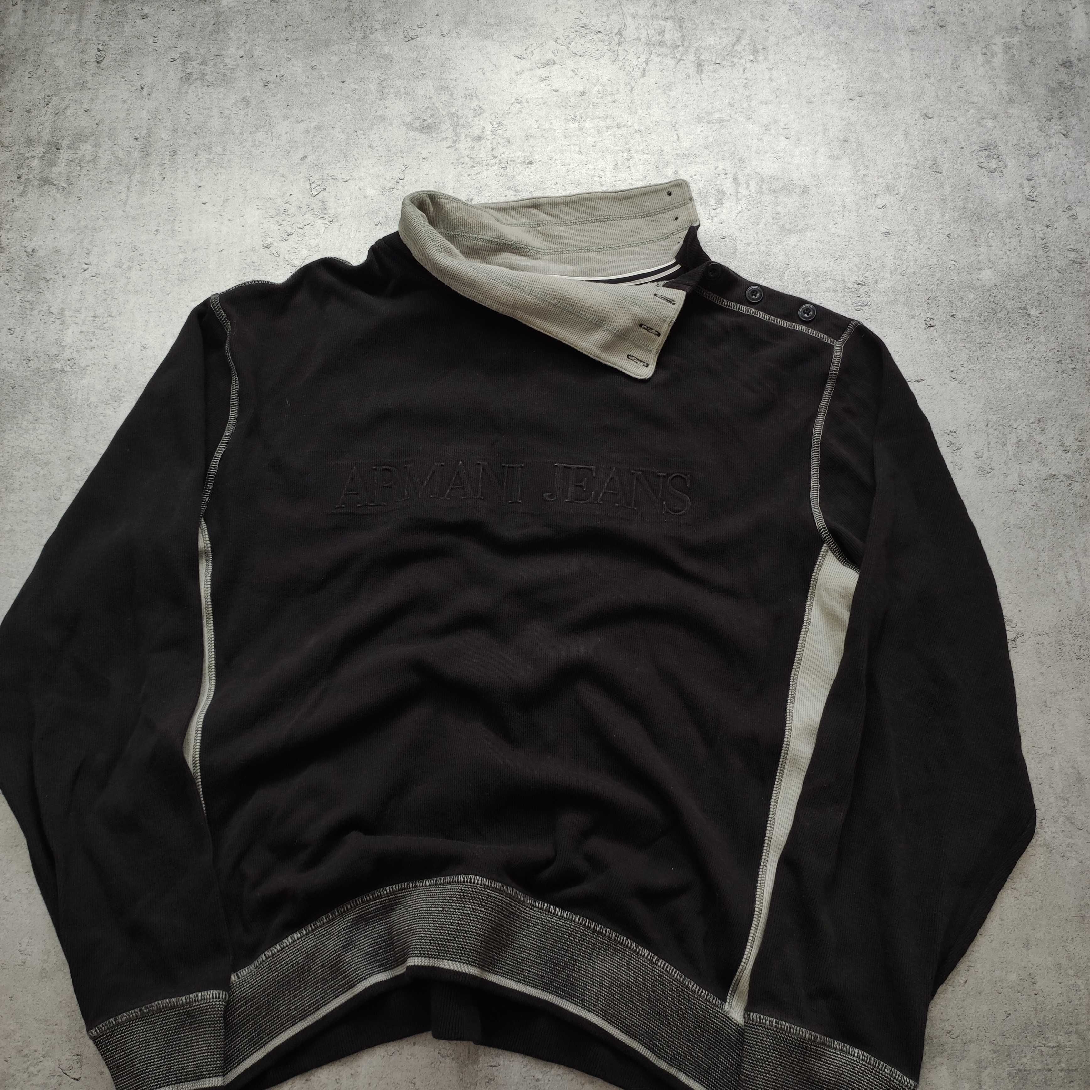 MĘSKI Designer PREMIUM Sweter Bluza Duże Logo Emporio Armani Komin AJ