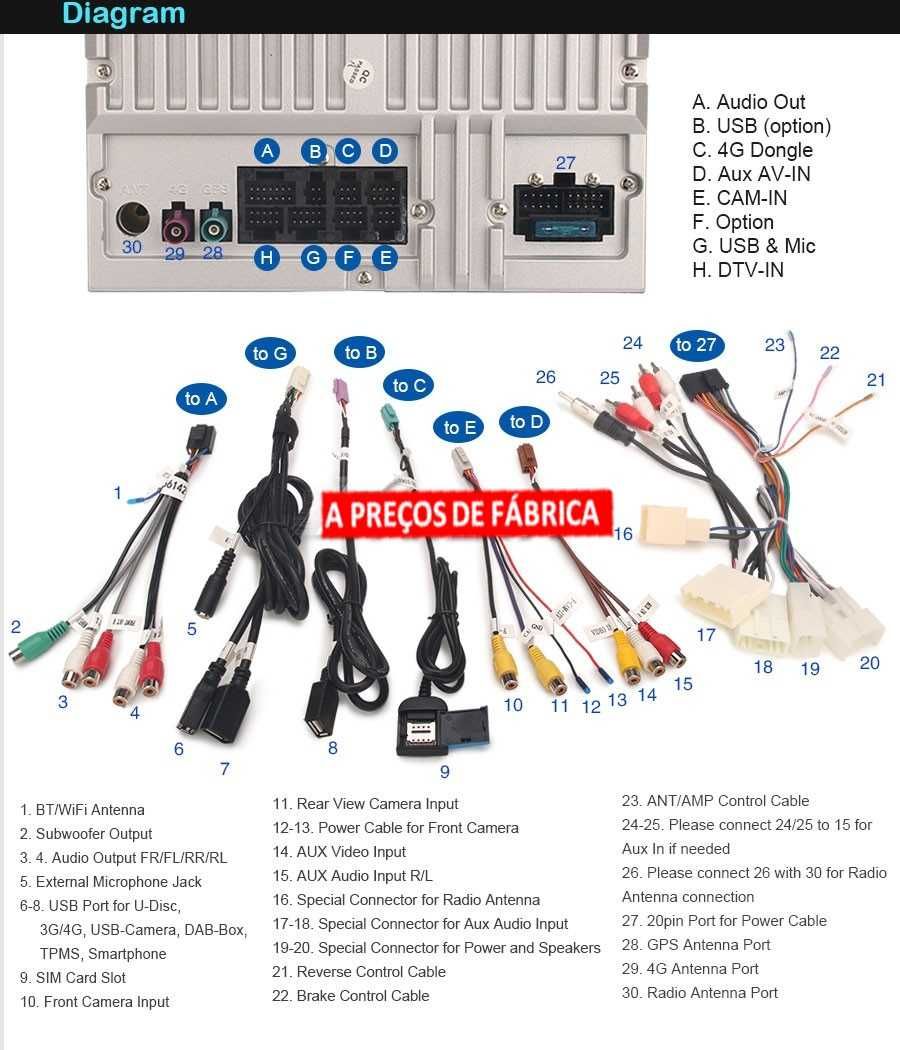 Auto-rádio 2 din Android 13 Toyota AURION CAMRY COROLLA AURIS ALTIS