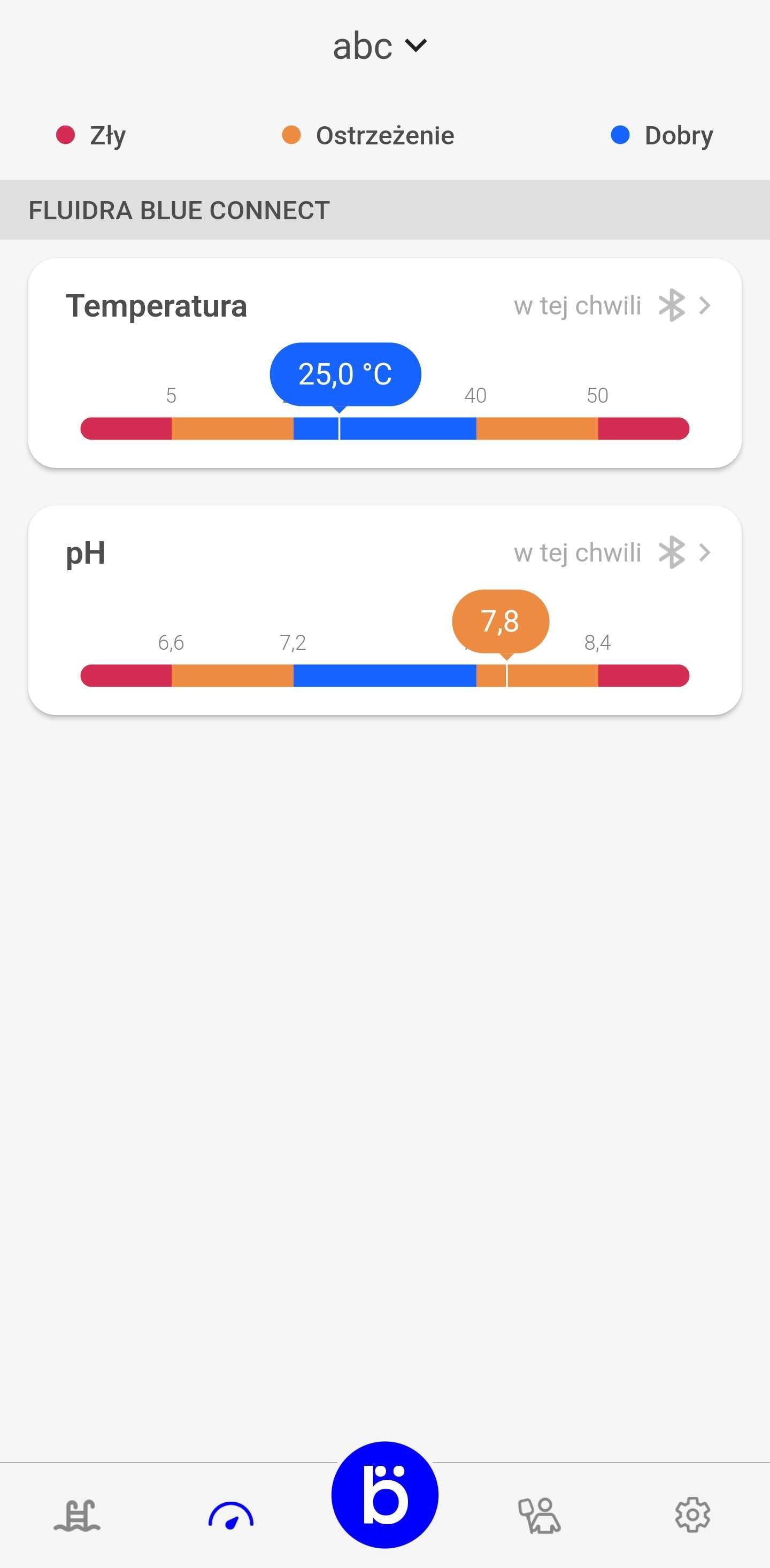 Fluidra Blue Connect inteligentny analizator wody basenowej termometr