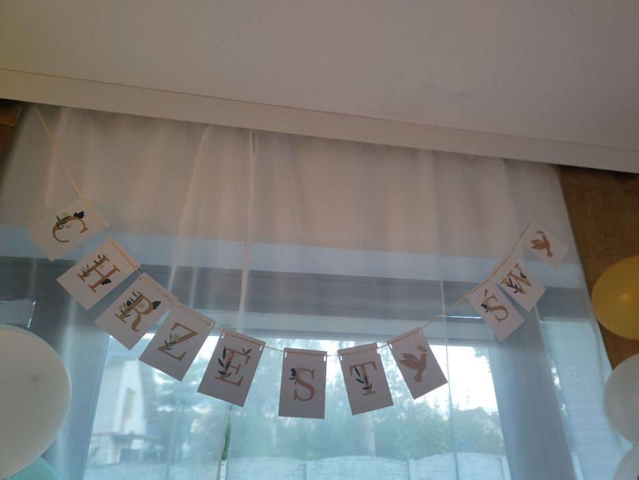 Dekoracja kartki girlanda chrzest święty