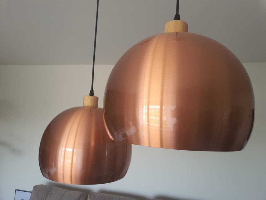 Zestaw 2szt lamp- lampa wisząca miedziana kula copper ball 30cm loft