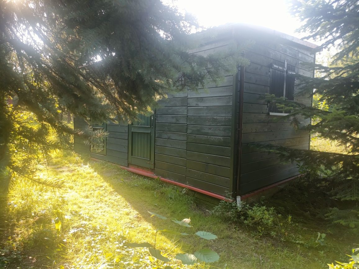 Domek na narzędzia na kosiarkę. Ocieplony, konstrukcja  szkielet.
