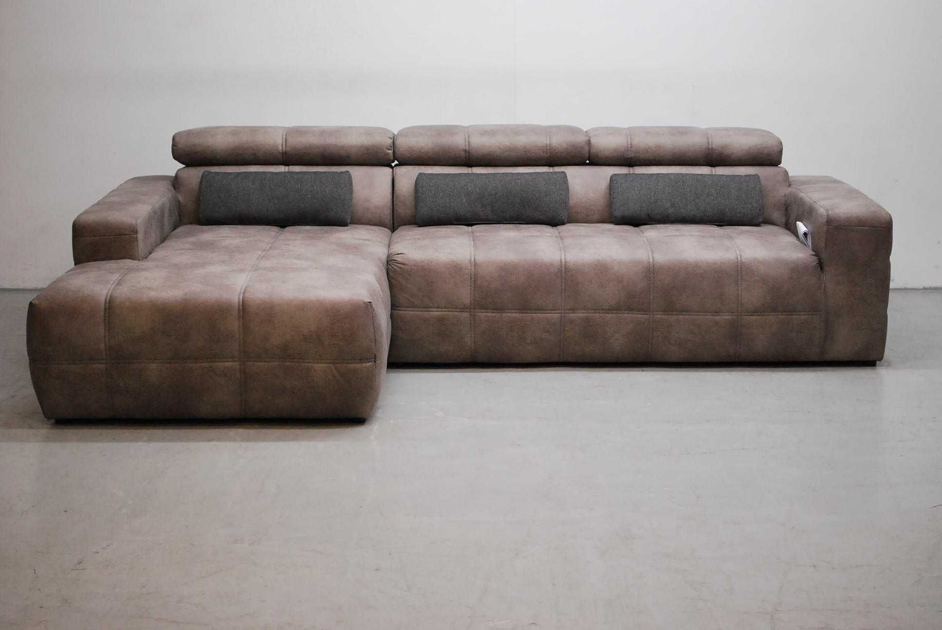 SFN DESIGN narożnik regulowane zagłówki rogówka sofa kanapa SZARA tkan