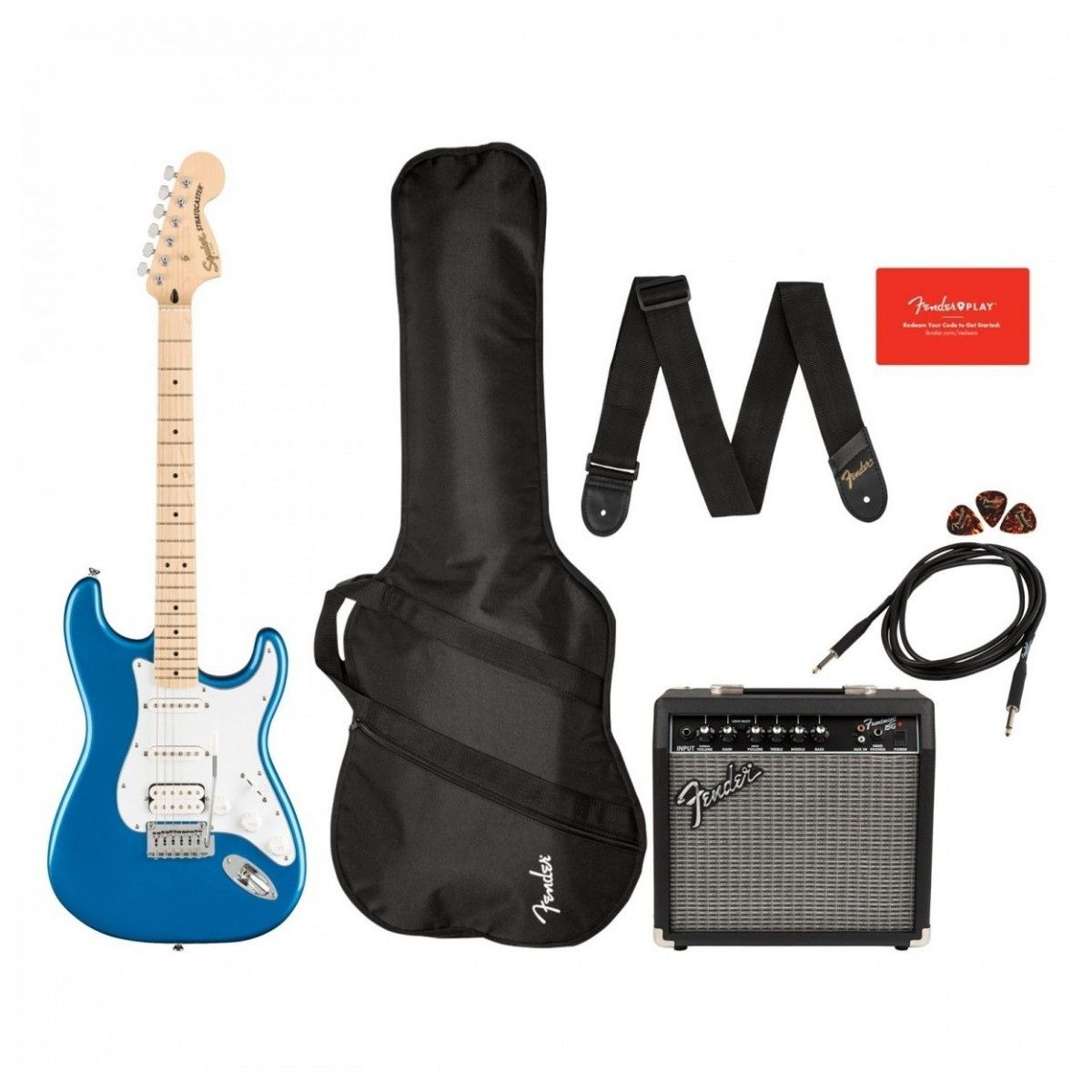 Squier Affinity Stratocaster HSS Pack, Lake Placid Blue