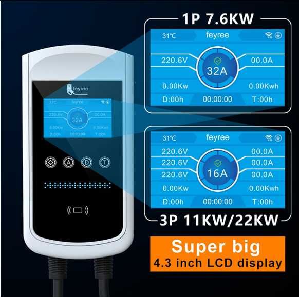 Wallbox Carregador 7,6 kw - 32 A - C/ APP - elétricos e híbridos