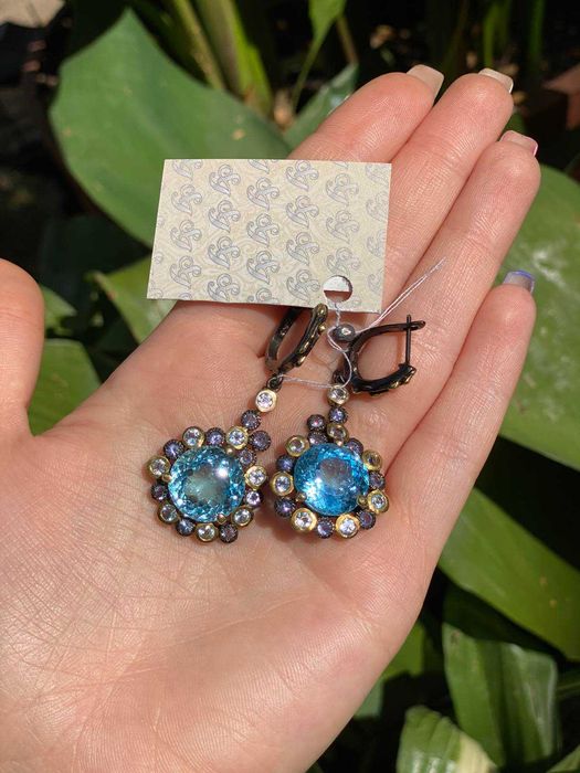 Kolczyki srebrne z naturalnym Topazem!!!