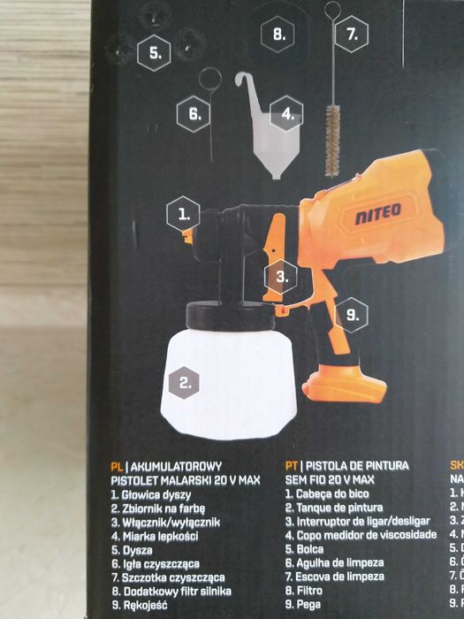 HIT Akumulatorowy agregat malarski pistolet do malowania + akcesoria