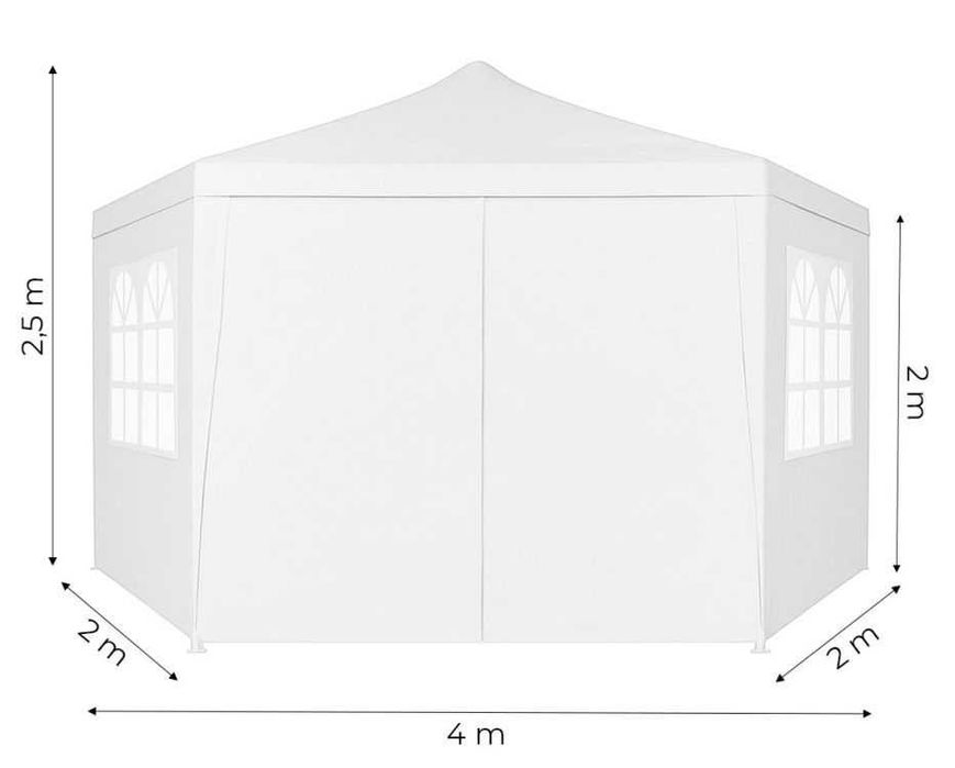 Pawilon ogrodowy SZEŚCIOBOK 4x4 namiot altanka baldachim do ogrodu