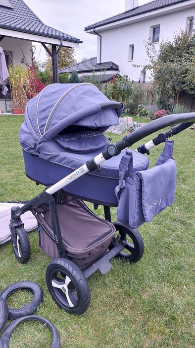 Wózek Baby design Husky niebieski 3w1 adaptery