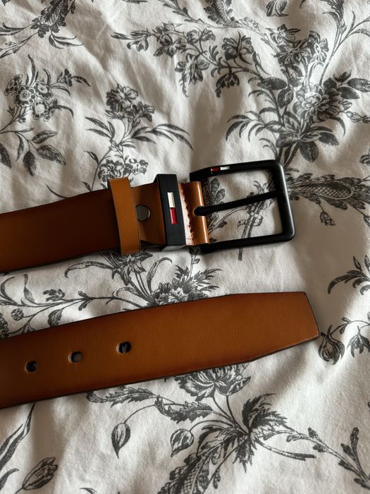 pasek męski tommy brązowy