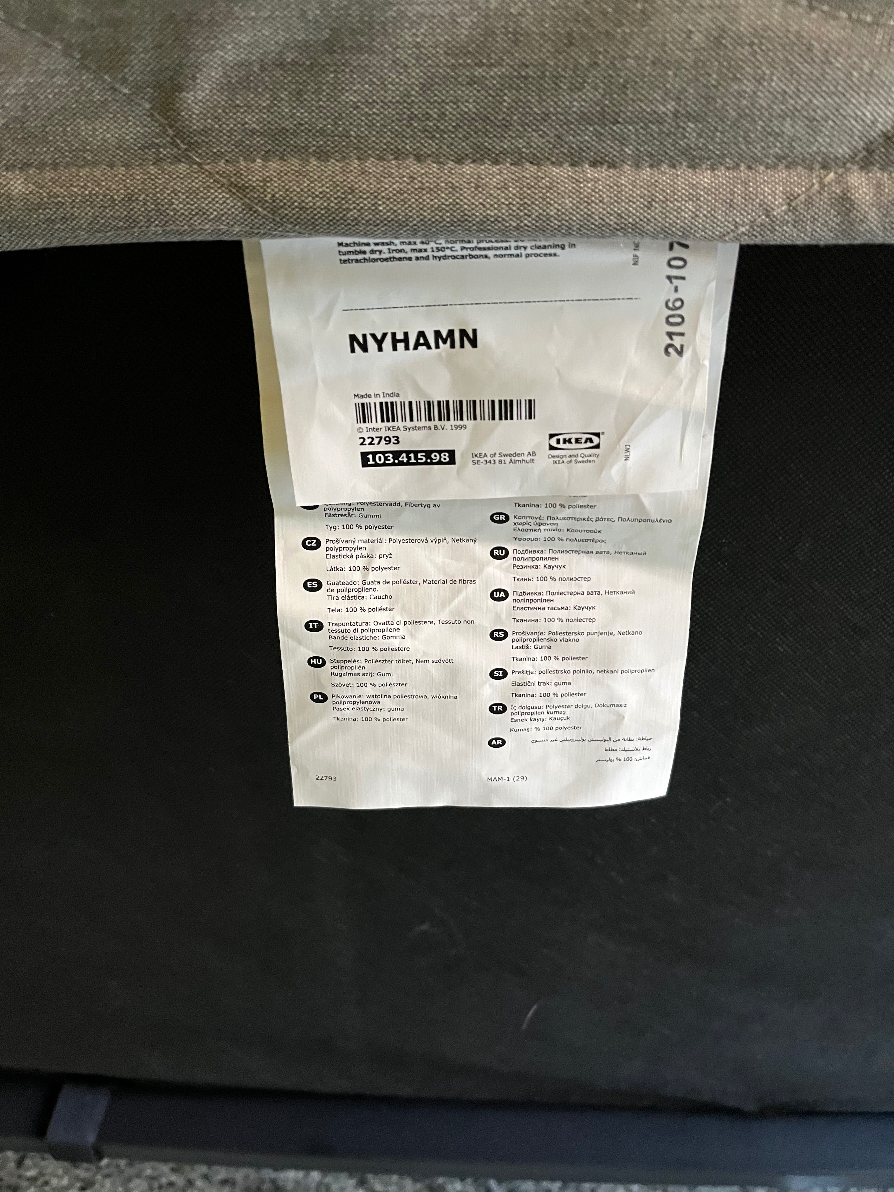 NYHAMN
Sofa 3-osobowa, rozkładana, z materacem z pianki poliuret