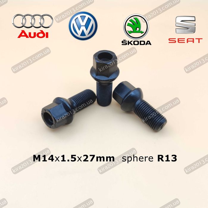 Чёрные колёсные болты VAG OEM Для литых стальных колёс VW Audi Skoda