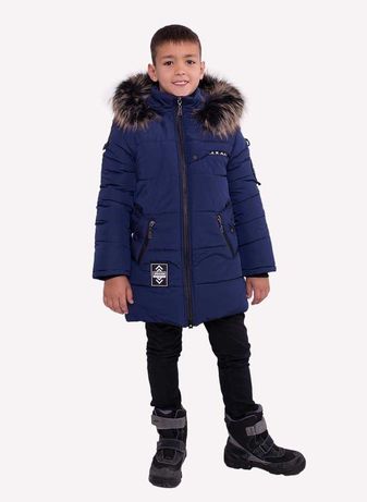 Зимняя удлиненная куртка для мальчиков Шелдон , 146-158 см.