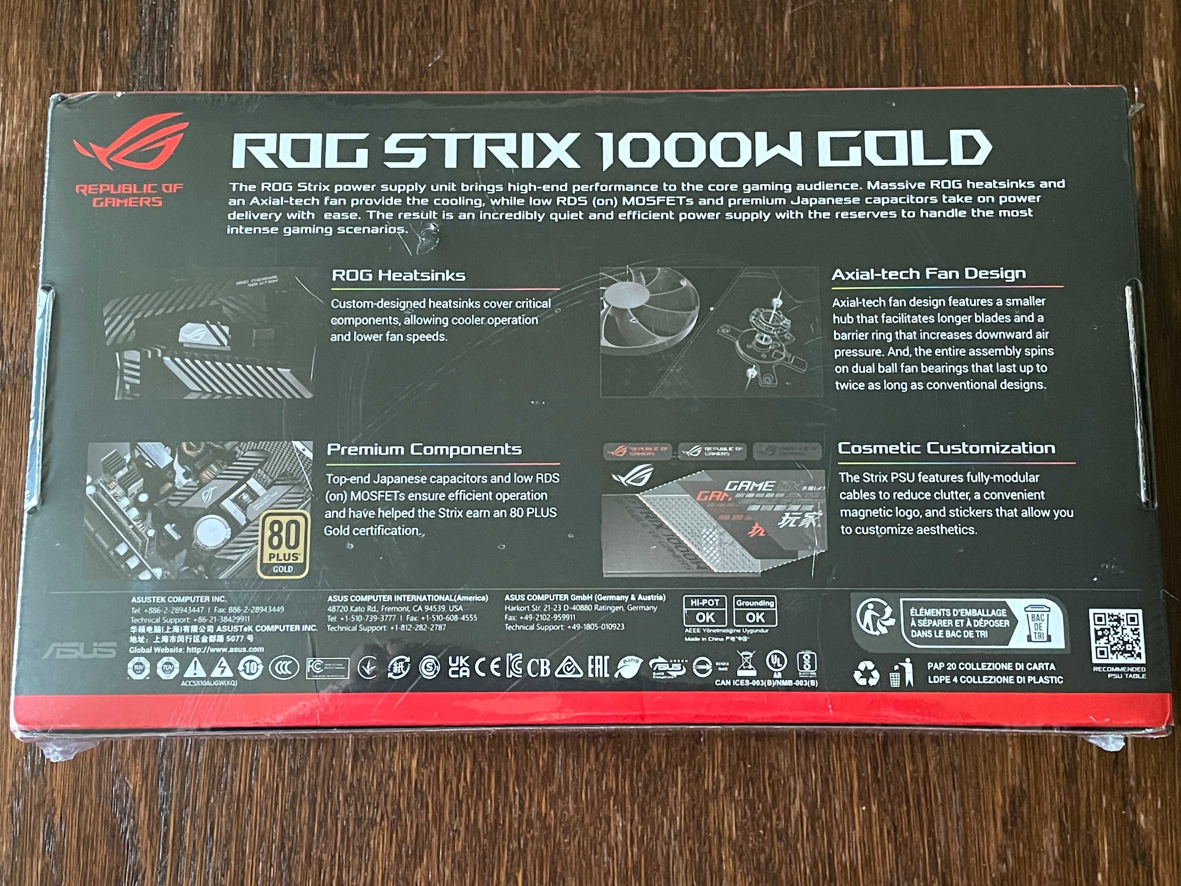 Блок питания Asus ROG STRIX 1000G 1000W 80 PLUS Gold Модульный