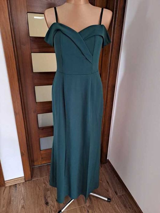 Sukienka damska długa maxi butelkowa zieleń Katniss 42/XL