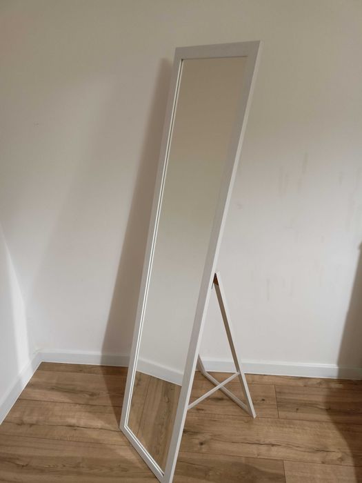 Lustro stojące do garderoby skandynawskie 155 duże białe