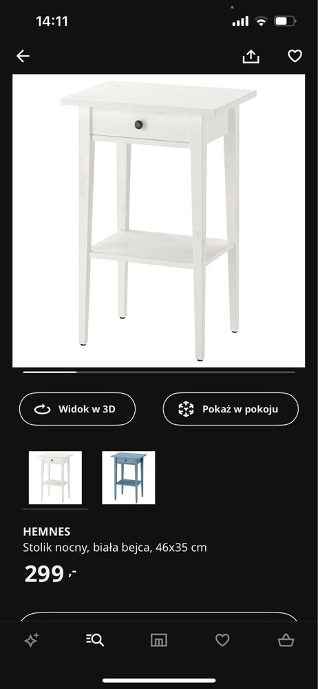 Hemnes IKEA stolik nocny