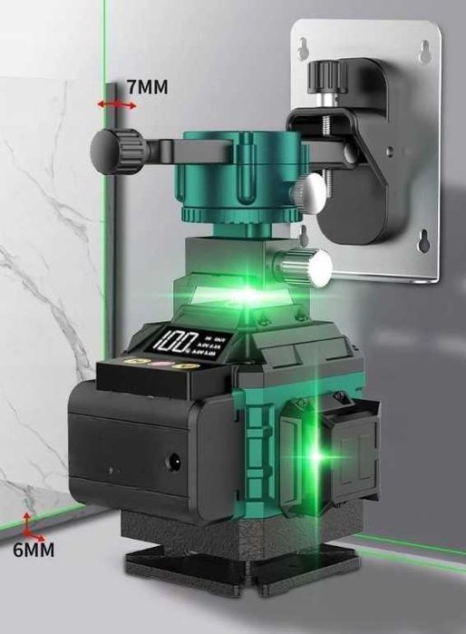 Nowa POZIOMICA LASEROWA 4D 16 LINII Laser Krzyżowy 360 Statyw Walizka