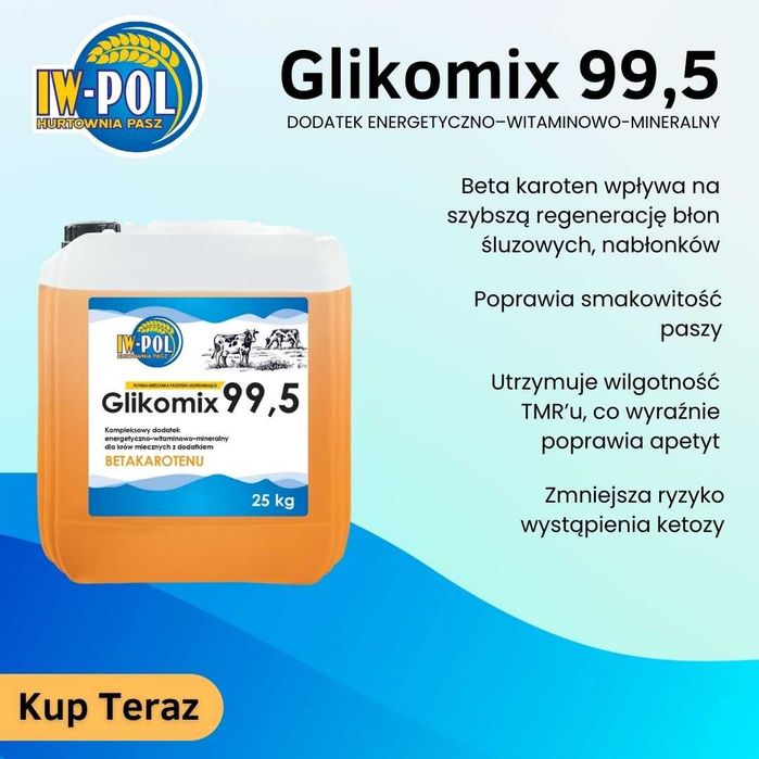 Glikomix 99,5 energia z betakarotenem dla krów - 25kg