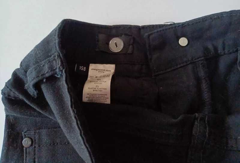 Jeansy spodnie z czarnego jeansu reporter young rozmiar 158