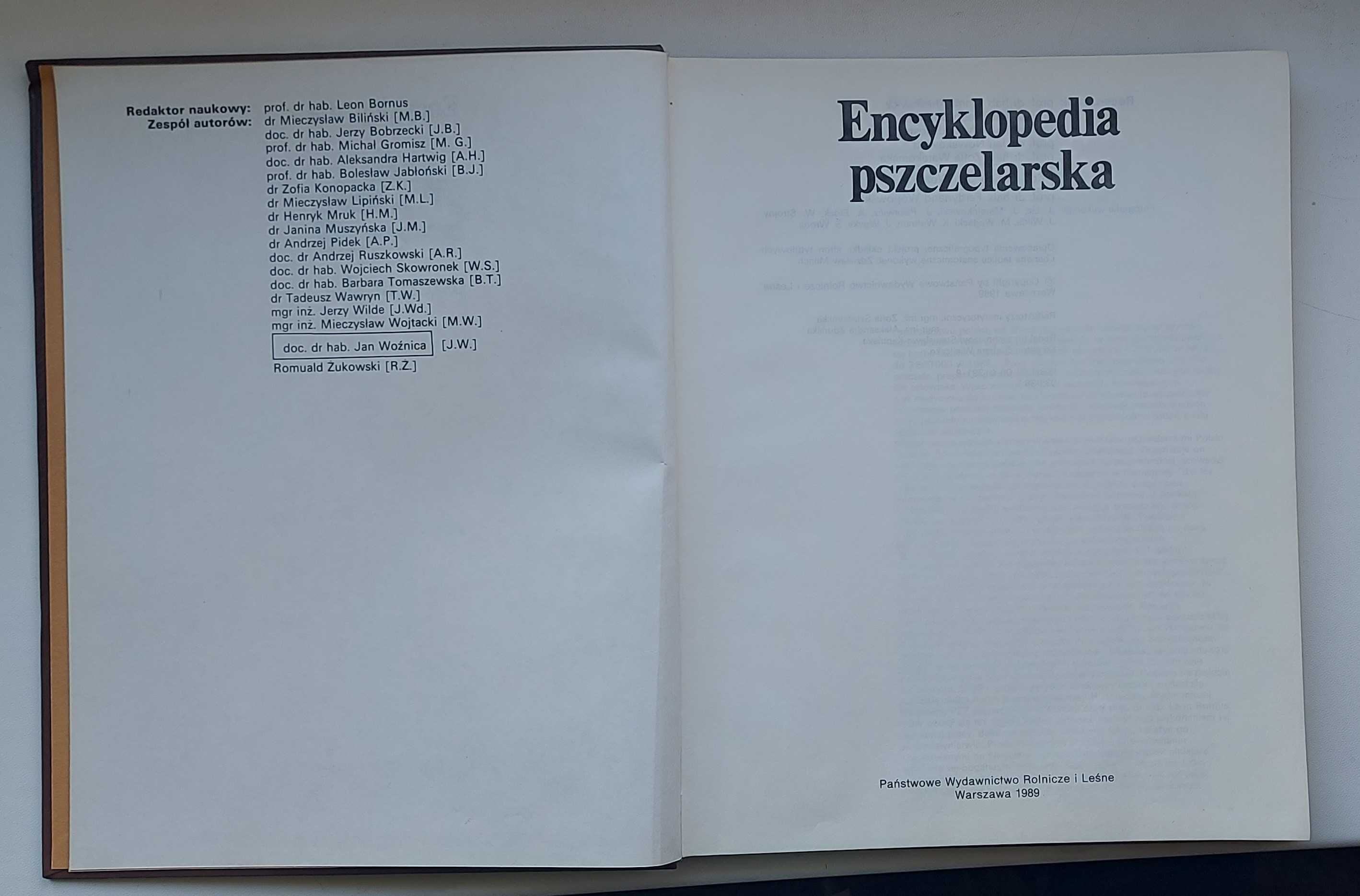 Encyklopedia Pszczelarska  wydanie z 1989 roku