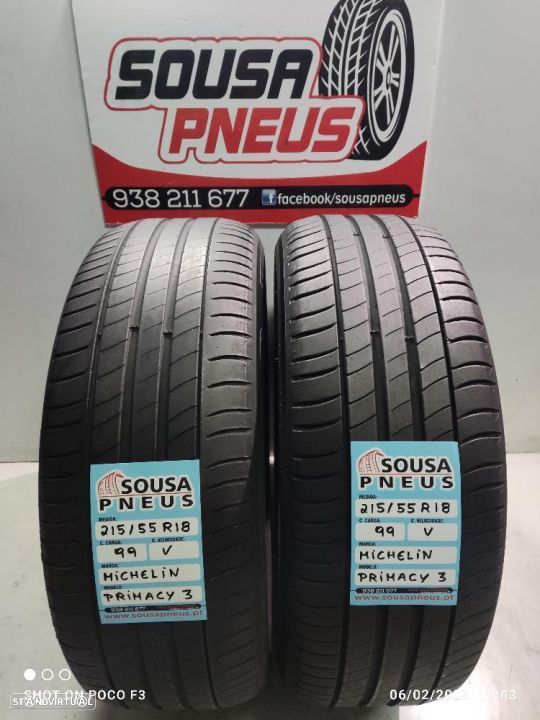 2 pneus semi novos 215-55r18 michelin - oferta dos portes 120 EUROS