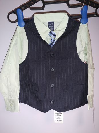 Komplet dla chłopczyka 5 lat koszula krawat spodnie  kamizelka Nautica