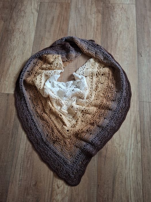 Chusta handmade odcienie brązu i beżu