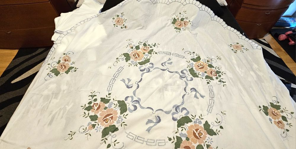 Toalha de mesa redonda com Guardanapos